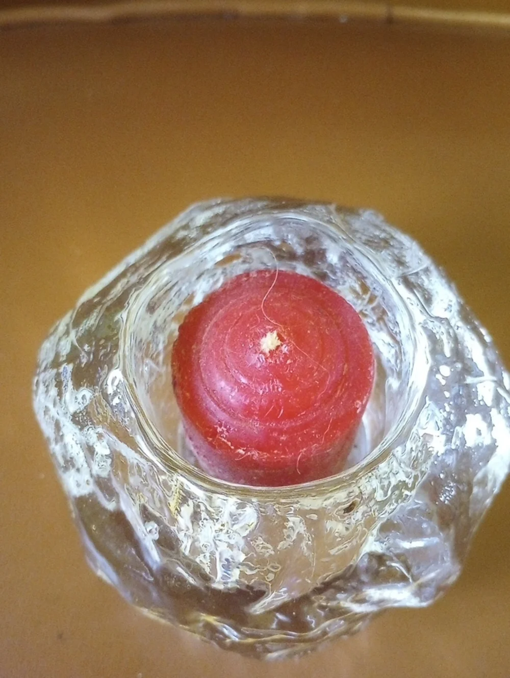 Vintage Heavy Glass Votive Candle Holder Set